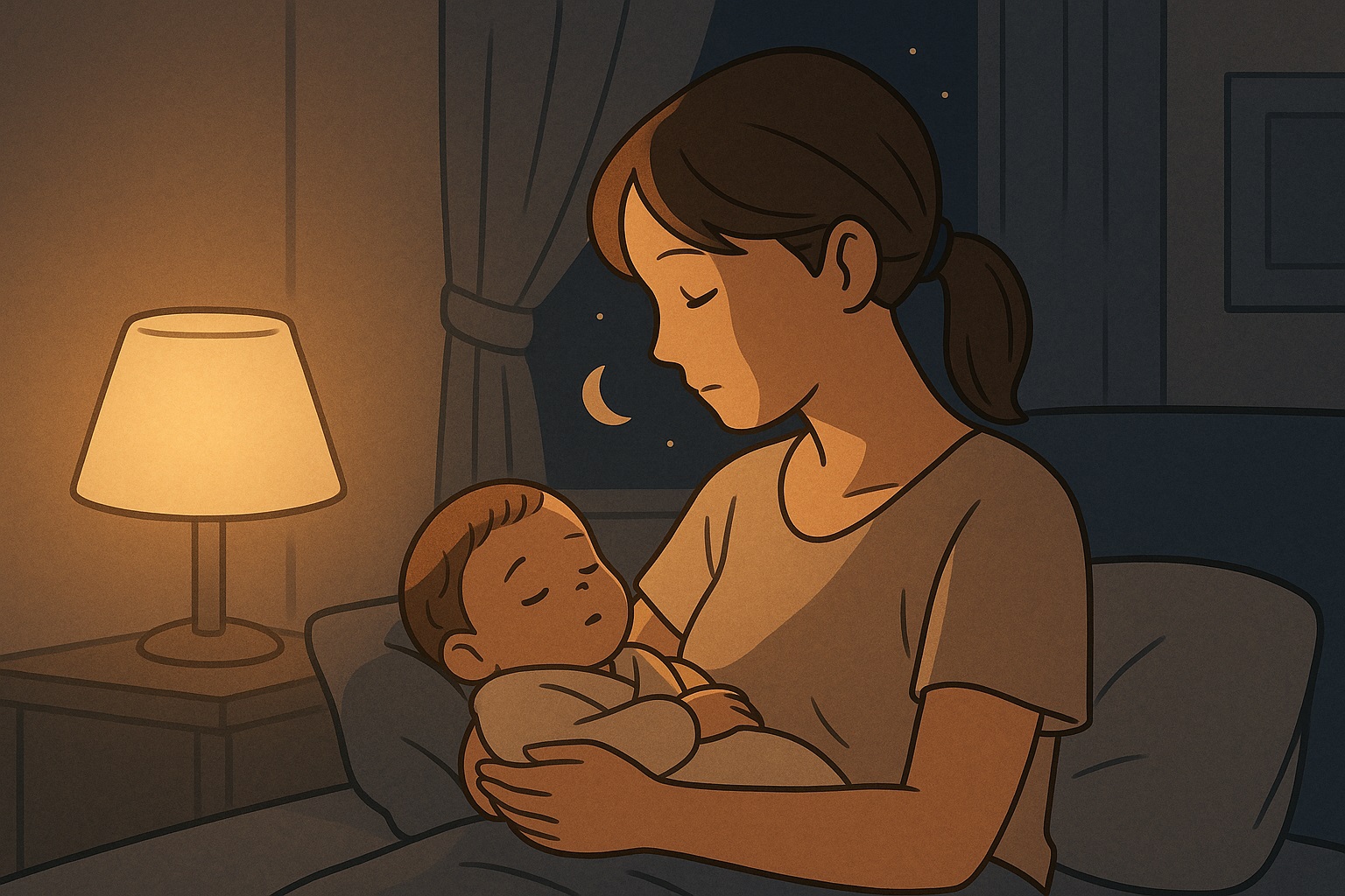 夜の静けさの中の母の想い