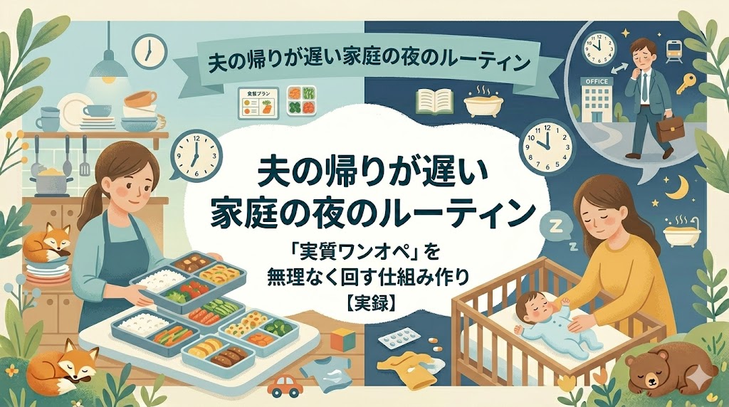 夫の帰りが遅い家庭の夜のルーティン｜「実質ワンオペ」を無理なく回す仕組み作り【実録】